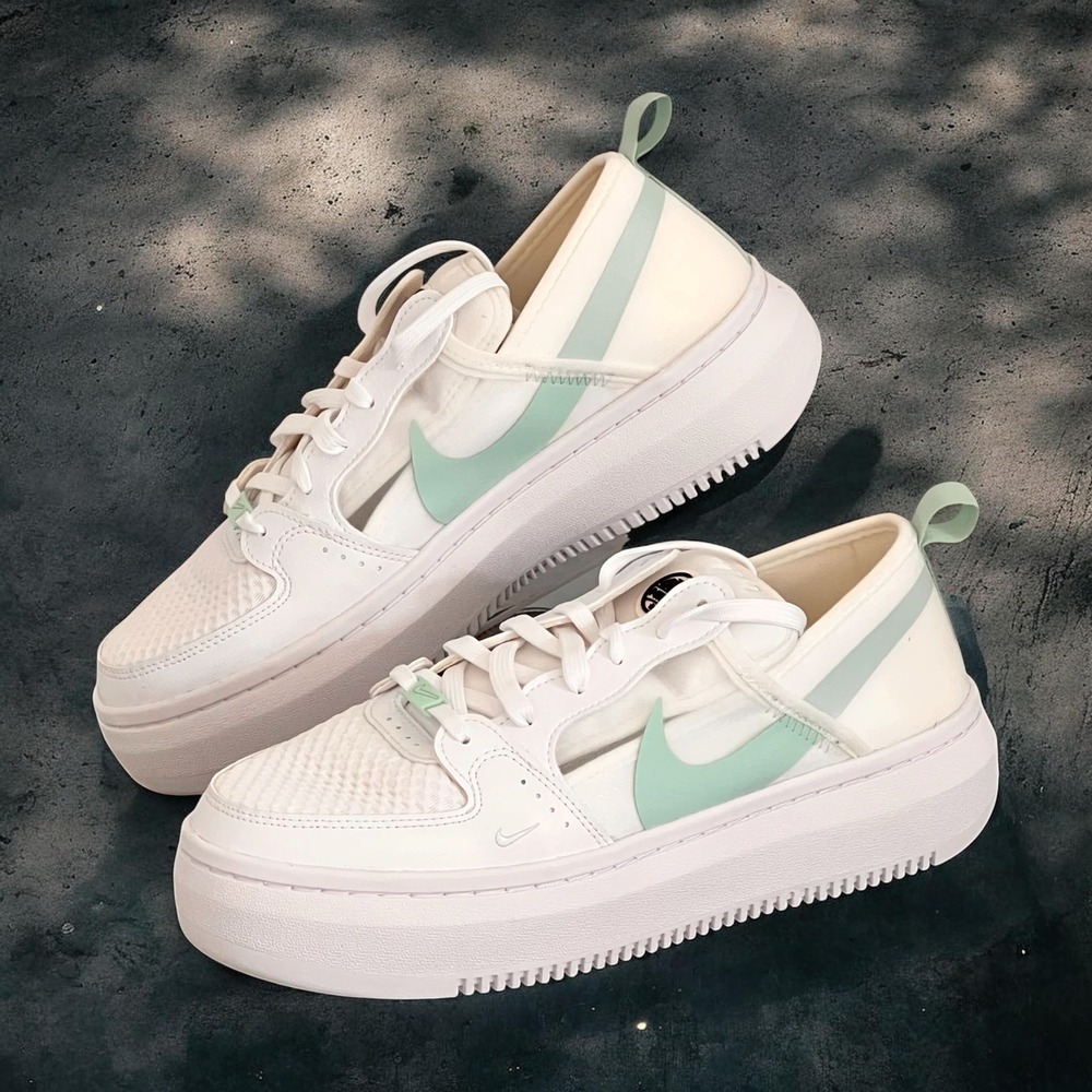 Nike Court Vision ALTA Platform White Sail Green Sneakers CW6536-100 W 11.5 M 10